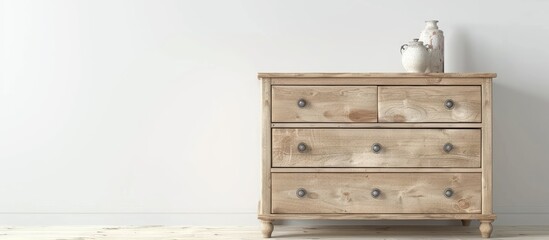 chest of drawers isolated on white. with copy space image. Place for adding text or design