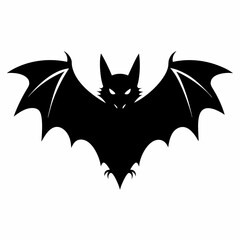 Silhouette Bat Vector Illustration Isolated on White Background 