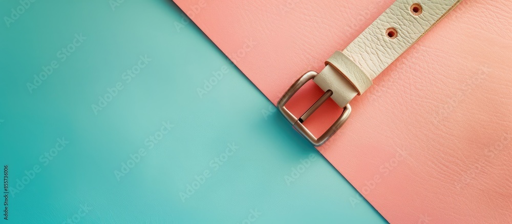 Aufkleber Closeup of Leather Buckle pastel background  Abstract. with copy space image. Place for adding text or design