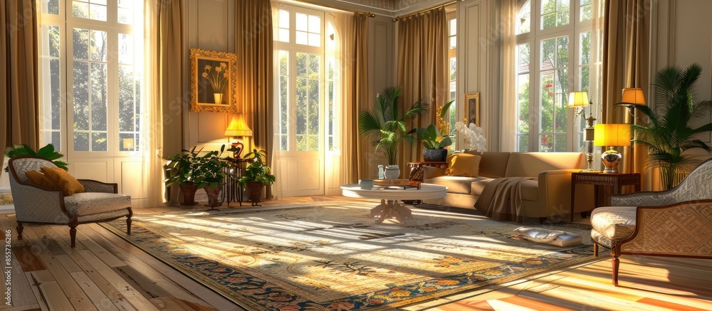 Poster elegant house interiors,living room. with copy space image. place for adding text or design