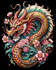 Obraz premium fabulous dragon tattoo style