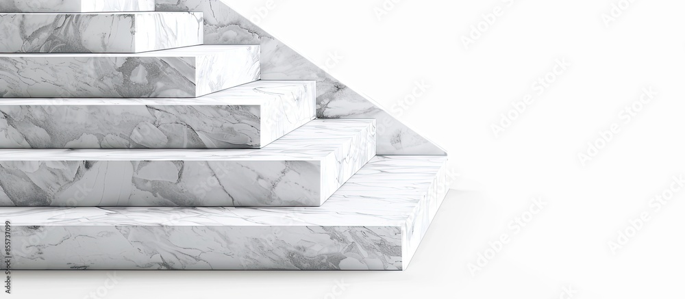 Poster marble stair isolated on white. with copy space image. Place for adding text or design