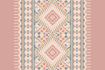 Seamless geometric ethnic asian oriental and tradition pattern design for texture and background. Silk and fabric pattern decoration for carpet, clothing, wrapping and wallpaper