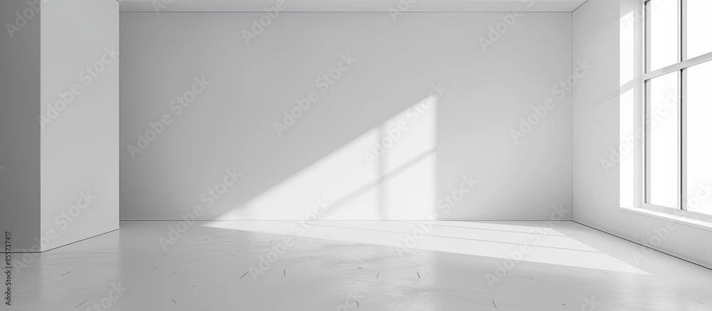 Poster Empty white room without decoration and renovation. with copy space image. Place for adding text or design