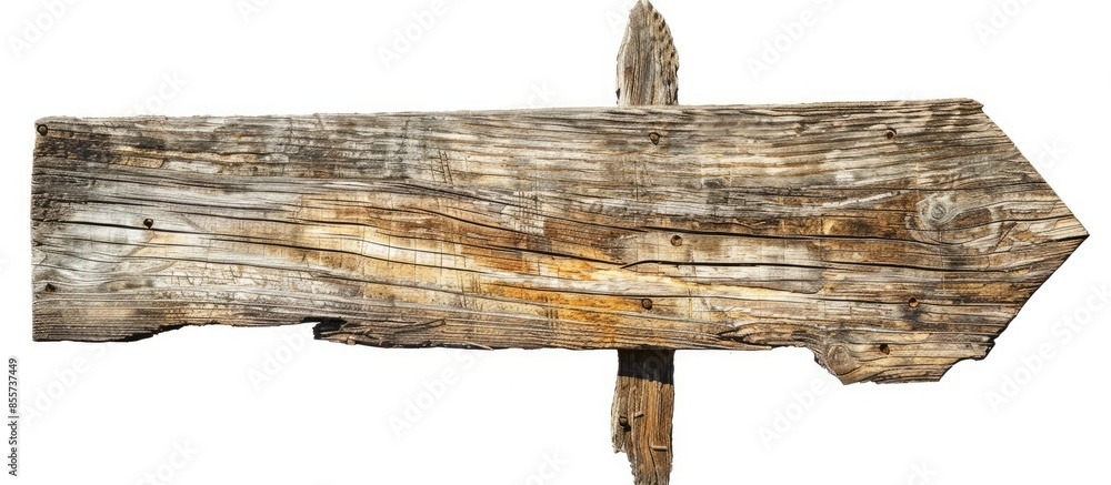 Aufkleber Wood sign plank, wooden sign two style isolated on white background with clipping path include for design usage purpose. with copy space image. Place for adding text or design