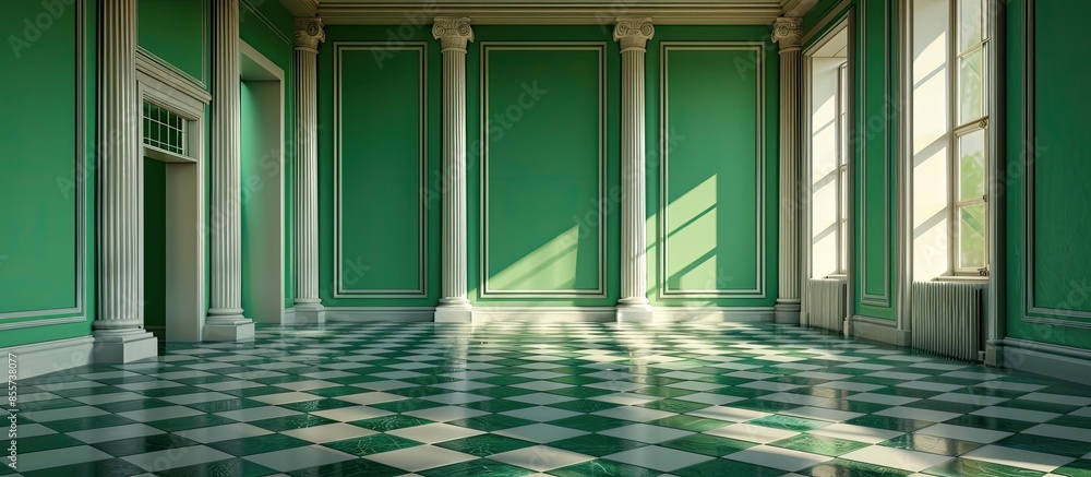 Aufkleber Classical Green Interior. with copy space image. Place for adding text or design