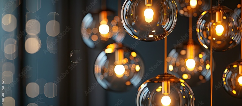 Poster Lighting fixture round. with copy space image. Place for adding text or design