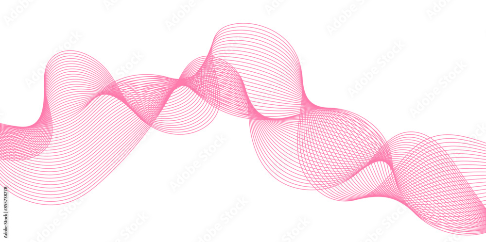 Poster abstract colorful pink lines on a white background. vector abstract colorful flowing wave lines isol
