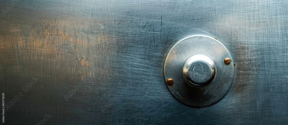 Poster stainless steel door knob. with copy space image. place for adding text or design