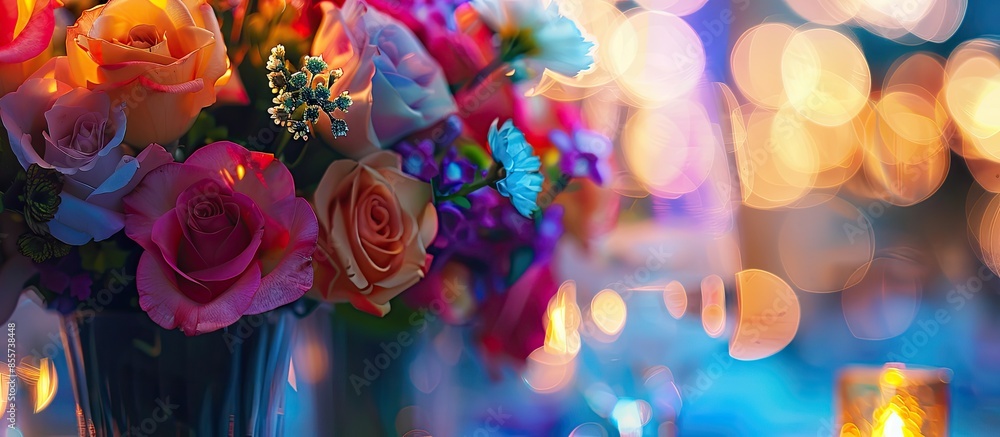 Fototapete close up of event decorations. with copy space image. Place for adding text or design