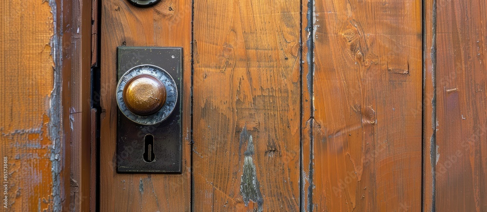 Poster Peephole in the front door. with copy space image. Place for adding text or design