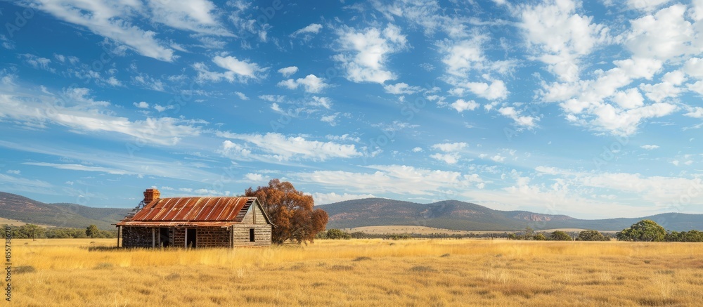 Aufkleber Remote farm in the Australian outback. Copy space image. Place for adding text or design