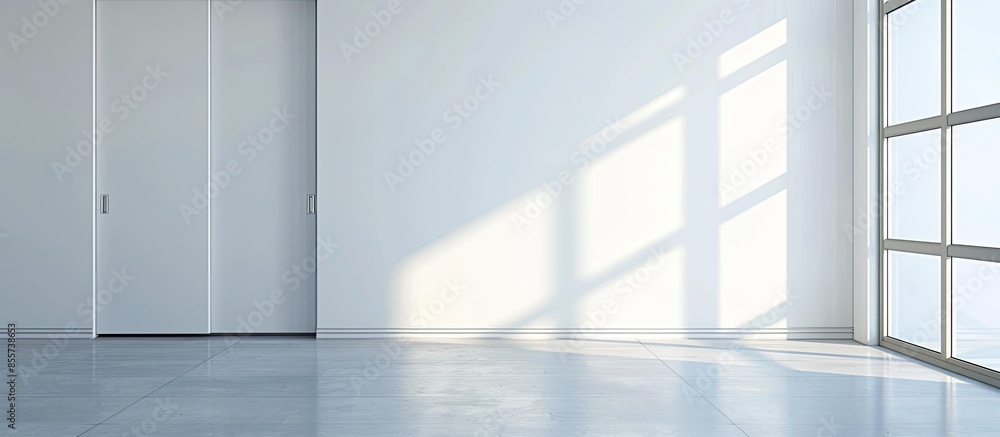 Poster Modern sliding-door wardrobe. with copy space image. Place for adding text or design