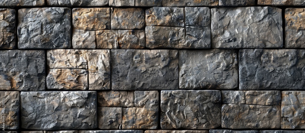 Poster Natural stone blocks wall texture. with copy space image. Place for adding text or design