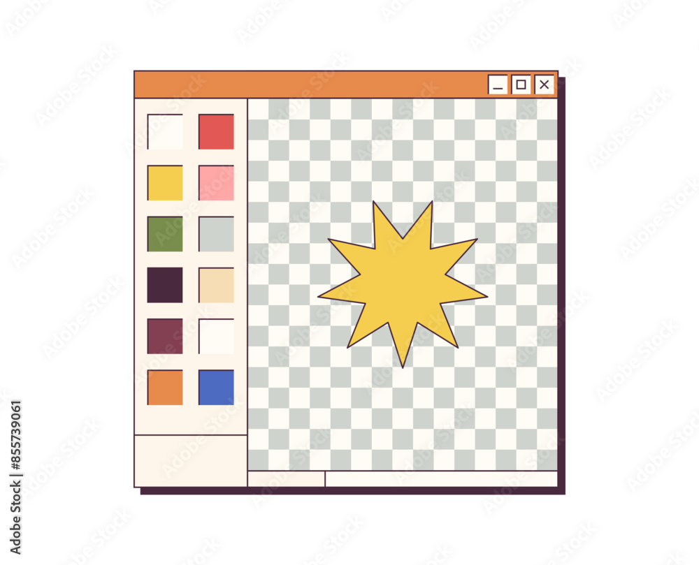 Poster retro style interface elements in aesthetic, old ui design window, 90s nostalgic ui design, 1990s no