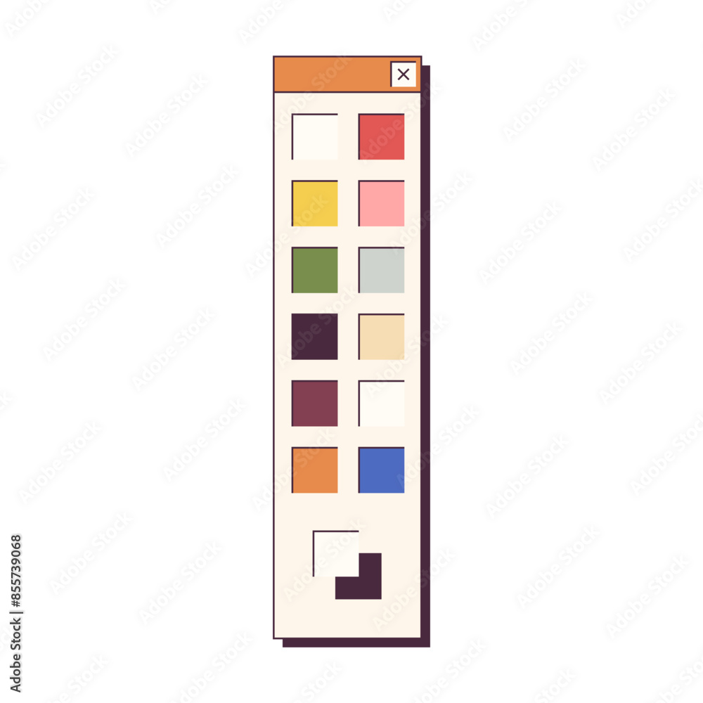 Poster retro style interface elements in aesthetic, old ui design window, 90s nostalgic ui design, 1990s no
