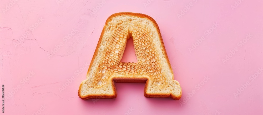Poster isolated Letter of Toast alphabet isolated on pastel background. with copy space image. Place for adding text or design