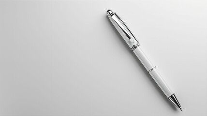 Fototapeta premium A premium white background featuring a single sleek pen in the lower right corner