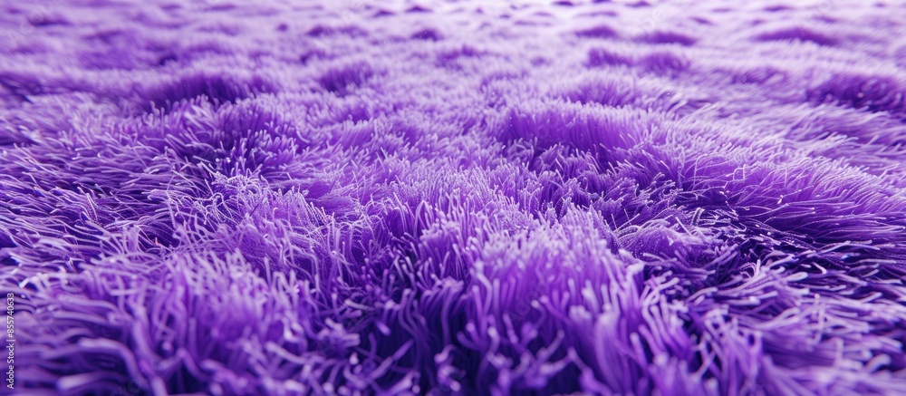 Poster Beautiful soft shaggy carpet of violet color. with copy space image. Place for adding text or design