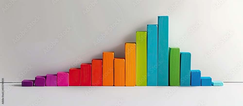 Poster finance crisis bar graph diagram on white background. Copy space image. Place for adding text or design