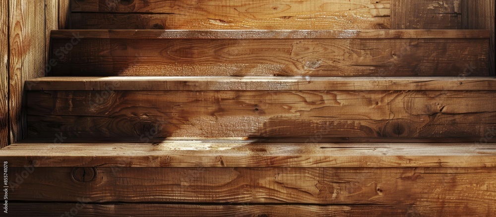 Poster wooden stairs. with copy space image. place for adding text or design