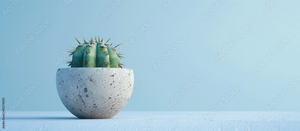 Poster Mini cactus in a pot . with copy space image. Place for adding text or design