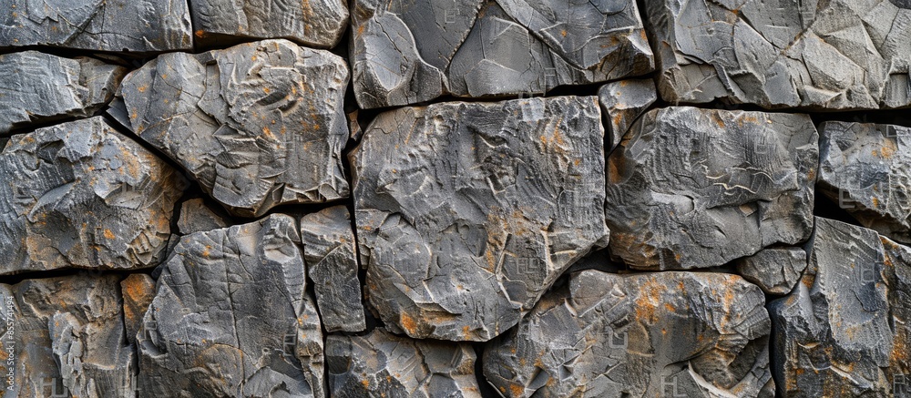 Poster Stone wall texture or background of natural color. Closeup. with copy space image. Place for adding text or design
