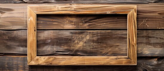 Empty wood photo frame. with copy space image. Place for adding text or design