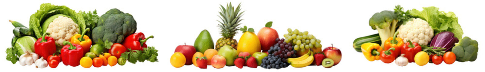 Fruits and vegetables food set