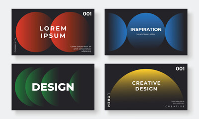 Set of template background design vector. Collection of creative abstract gradient vibrant colorful perspective 3d geometric shape background. Art design for business card, cover, banner, wallpaper.