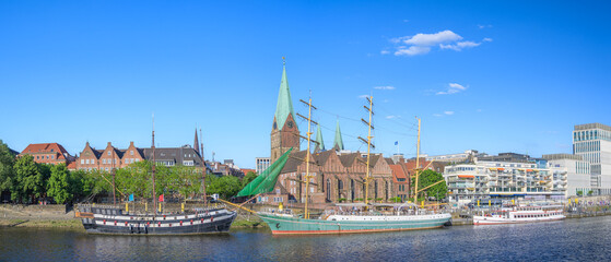 Cityscape of Bremen at a sunny summer day, Germany