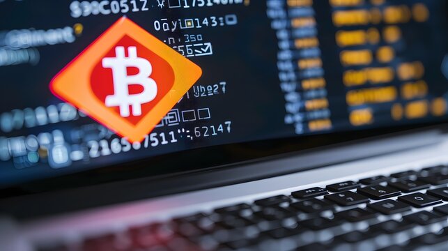 Close-up of a laptop screen displaying a phishing email with a Bitcoin logo, highlighting the dangers of fraudulent messages and phishing attacks targeting cryptocurrency users