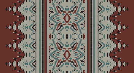 Seamless geometric ethnic asian oriental and tradition pattern design for texture and background. Silk and fabric pattern decoration for carpet, clothing, wrapping and wallpaper