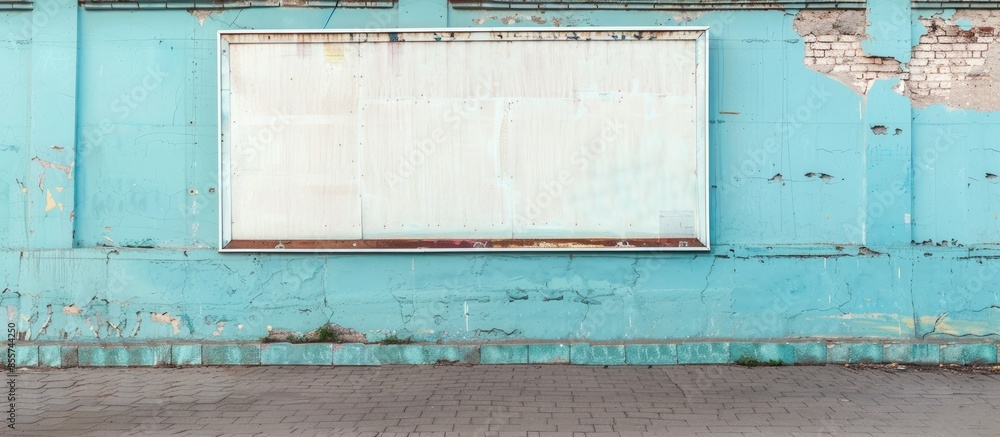 Aufkleber large blank billboard on a street wall, banners with room to add your own text pastel background. wi