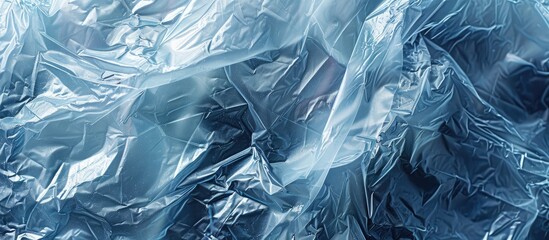 Obraz premium Empty plastic bag. Empty transparent plastic packaging on an insulated background. Album cover, vinyl, texture overlay effect of an old cover with defects and scuffs. Wrinkled, torn and old packaging