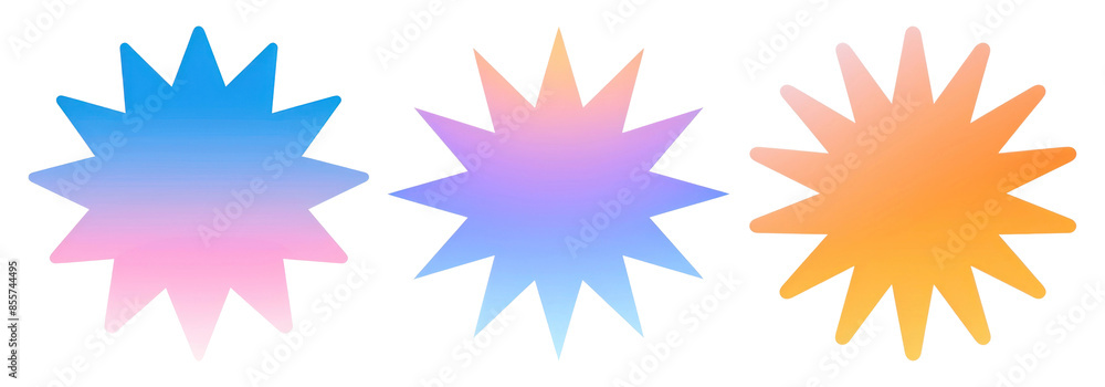 Poster gradient geometric shape badge set