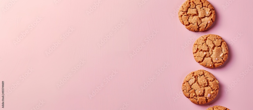 Poster cookies Isolated on pastel background with clipping path. with copy space image. Place for adding text or design