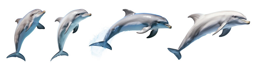 Obraz premium Dolphin jumping marine life set