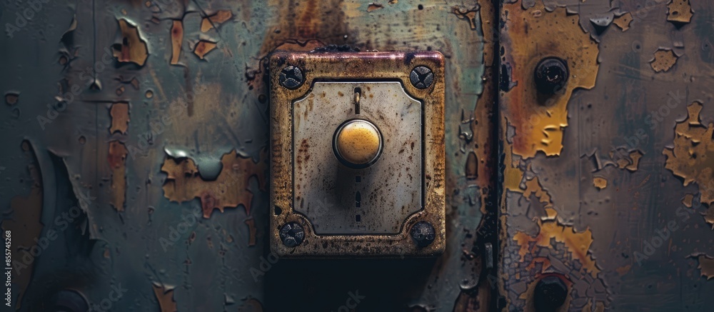 Poster light switch on switchboard . with copy space image. Place for adding text or design