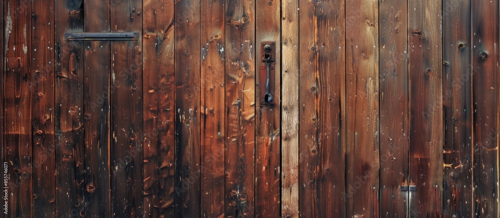 Poster A wood door. with copy space image. Place for adding text or design