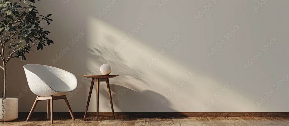 Poster table and chair decoration in the living room or other room. with copy space image. place for adding