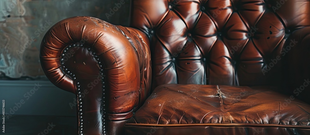Aufkleber details of leather armchair. with copy space image. Place for adding text or design