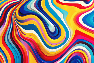 Dynamic and vibrant abstract background with colorful stripes in bold and vivid hues. Mesmerizing visual effect