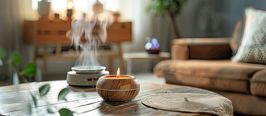 Interior Accessories Premium Aroma Candle Diffuser. with copy space image. Place for adding text or design