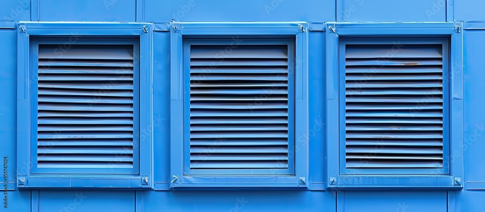 Poster Window ventilation pattern seamless blue repeat for any use. with copy space image. Place for adding text or design