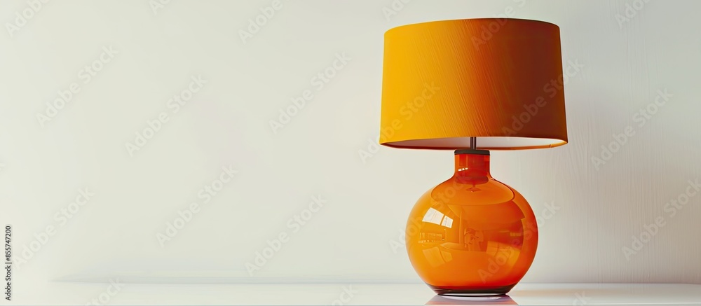 Poster Orange table lamp close up on white background isolated. with copy space image. Place for adding text or design