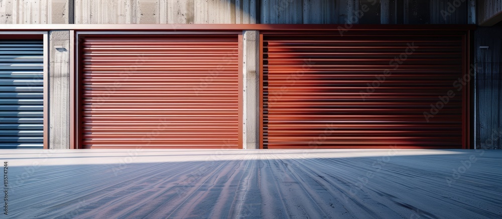 Aufkleber automatic electric roll-up gate or push-up door in the modern building ground floor . shutter door o