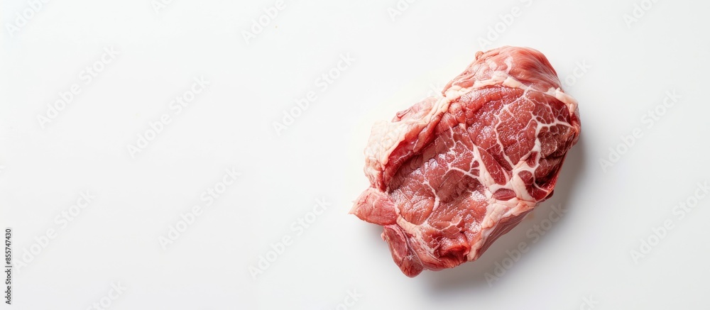 Poster pork shoulder meat, isolated on white background. copy space image. place for adding text or design