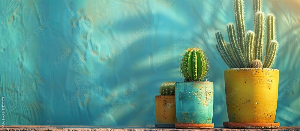 Poster house decoration cactus . with copy space image. place for adding text or design