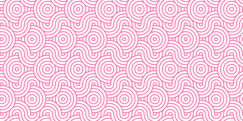 Overlapping Pattern Minimal diamond geometric waves spiral and abstract circle wave line. pink color seamless tile stripe geometric create retro square line backdrop pattern background.